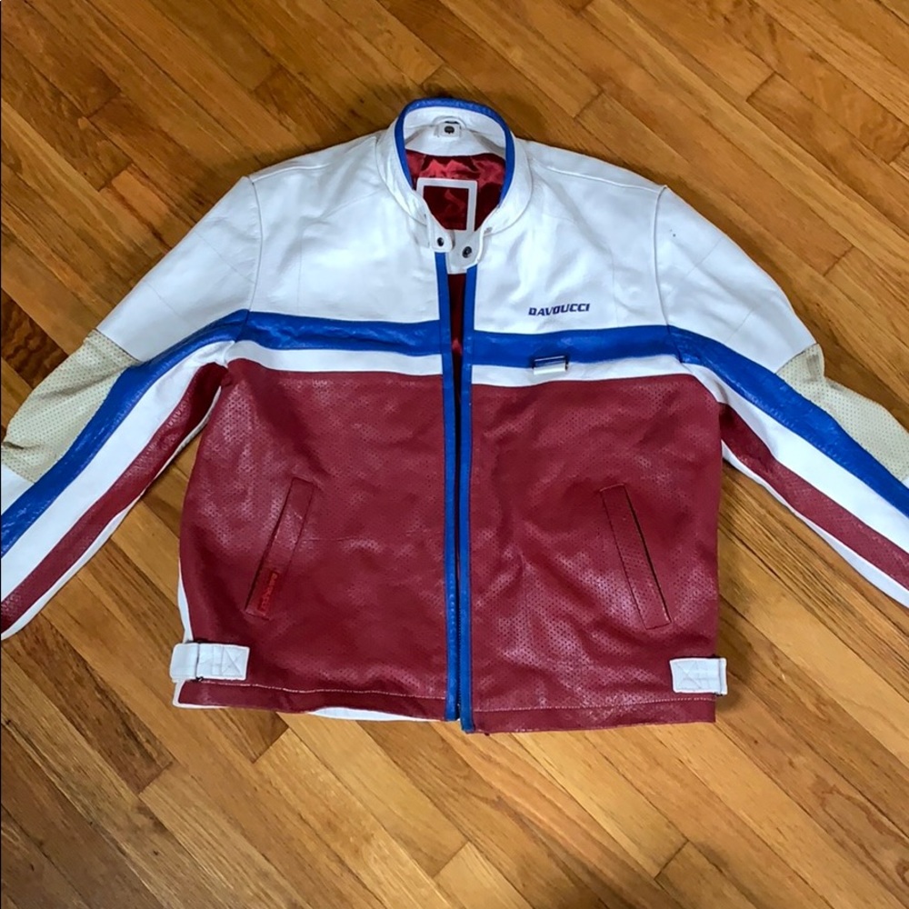 3XL Davoucci Vintage Leather Motorcycle Jacket